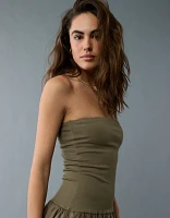 AE Strapless Drop Waist Bubble Mini Dress
