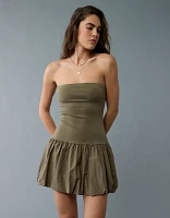 AE Strapless Drop Waist Bubble Mini Dress