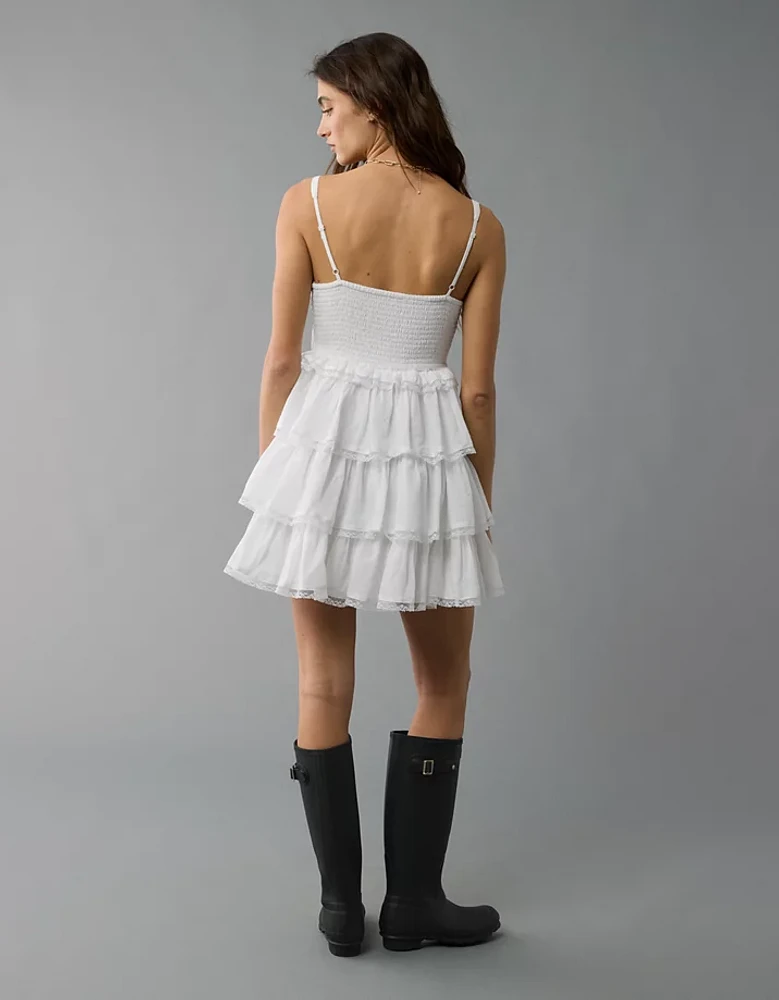 AE Lace Ruffle Tiered Mini Dress