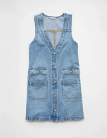 Robe style tablier à encolure en V denim AE