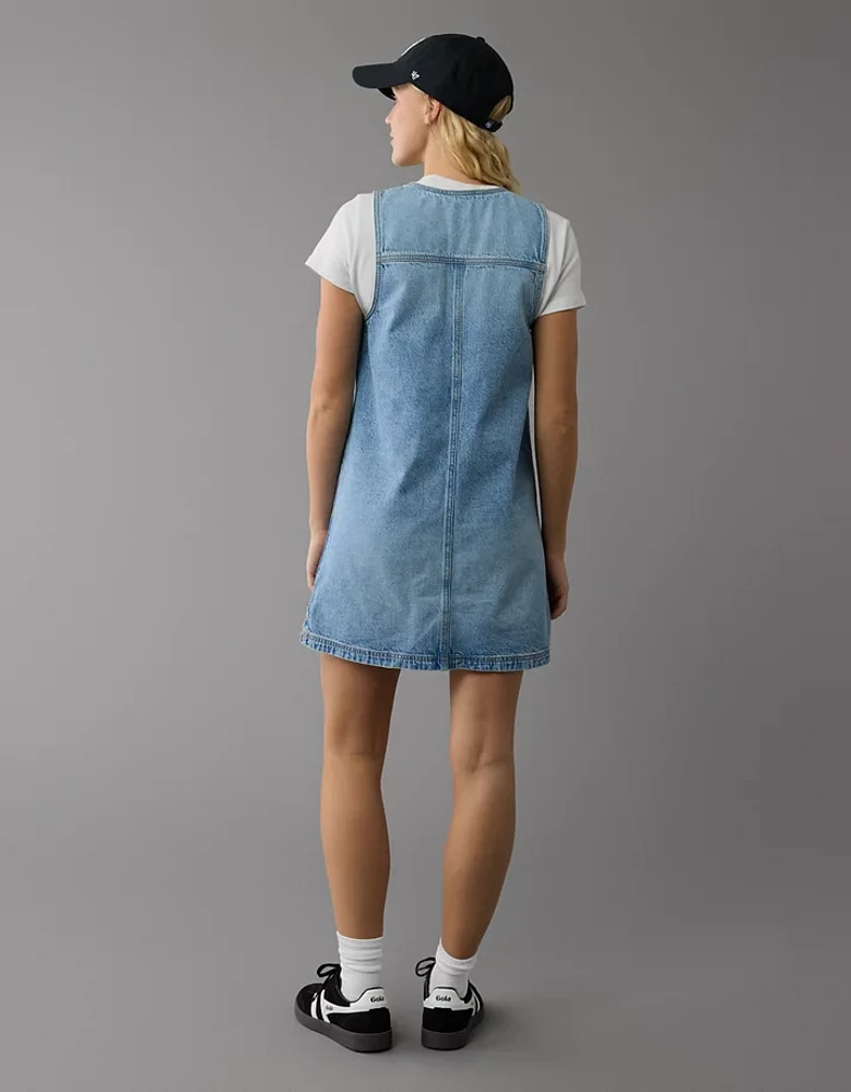 AE Denim V-Neck Pinafore Dress