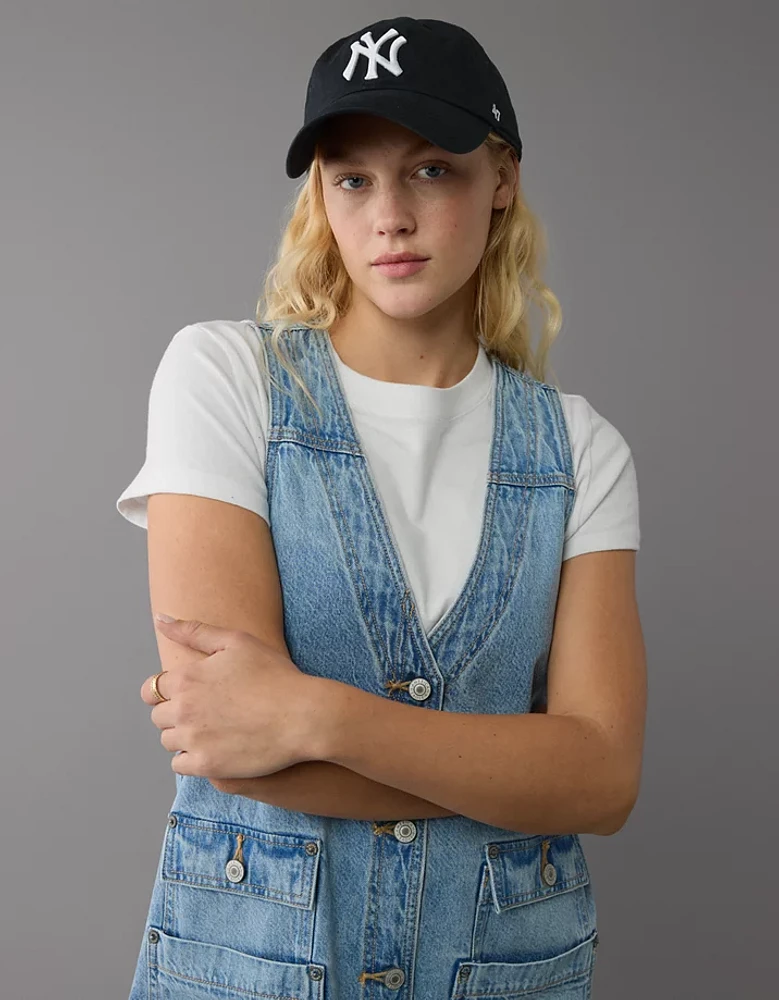 AE Denim V-Neck Pinafore Dress