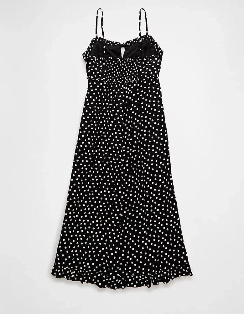 Robe à bretelles mi-longue pois AE