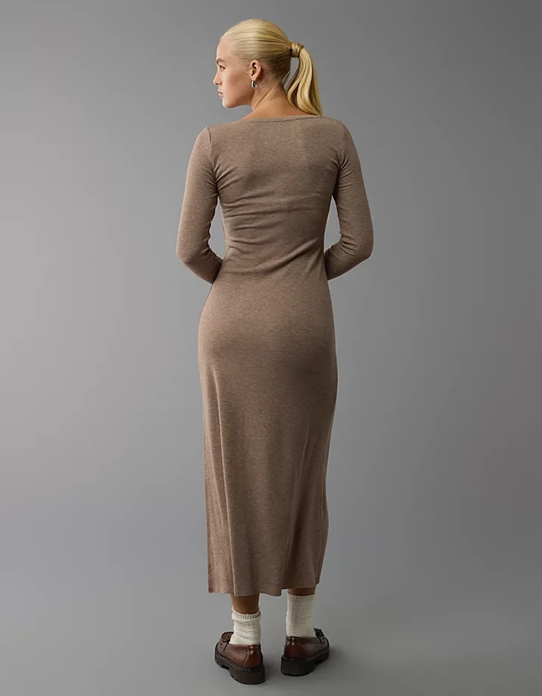 AE Long-Sleeve Plush Maxi Dress