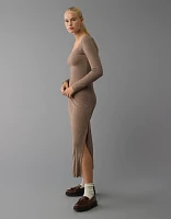 AE Long-Sleeve Plush Maxi Dress