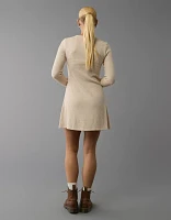 AE Long-Sleeve Ribbed Fit & Flare Mini Dress