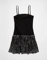 AE Drop Waist Sequin Mini Bubble Dress