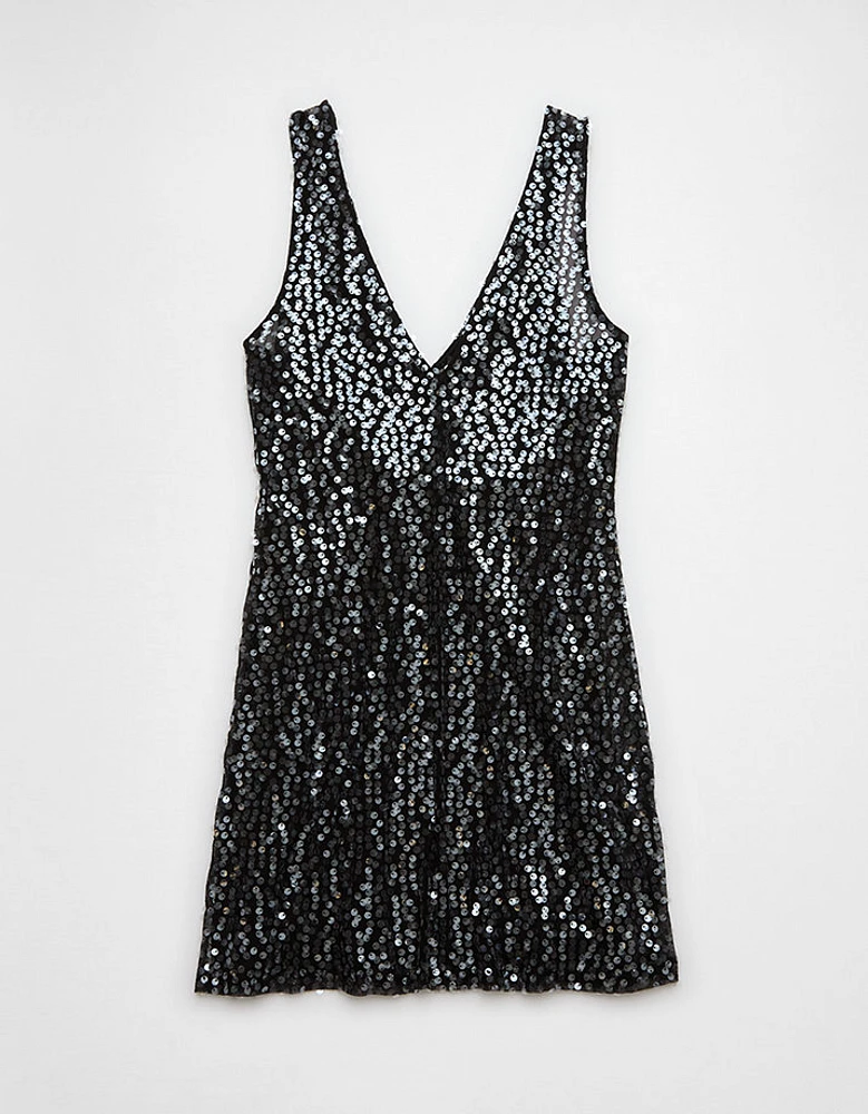 AE Sequin V-Neck Mini Slip Dress