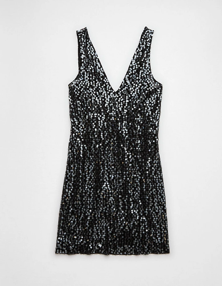 AE Sequin V-Neck Mini Slip Dress