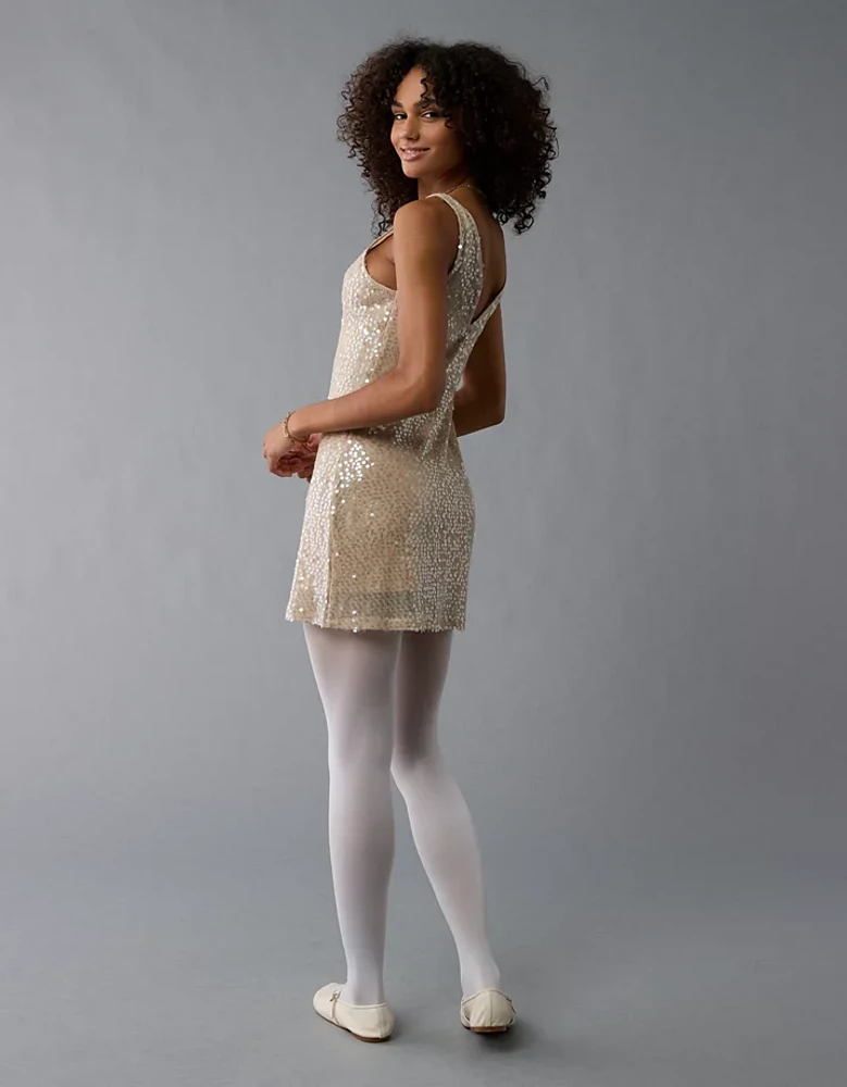 AE Sequin V-Neck Mini Slip Dress