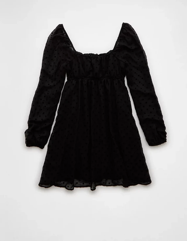AE Long-Sleeve Babydoll Mini Dress at Coquitlam Centre in Coquitlam, BC