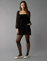 AE Long-Sleeve Babydoll Mini Dress