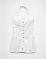 Minirobe boutonnée bain-de-soleil en denim AE