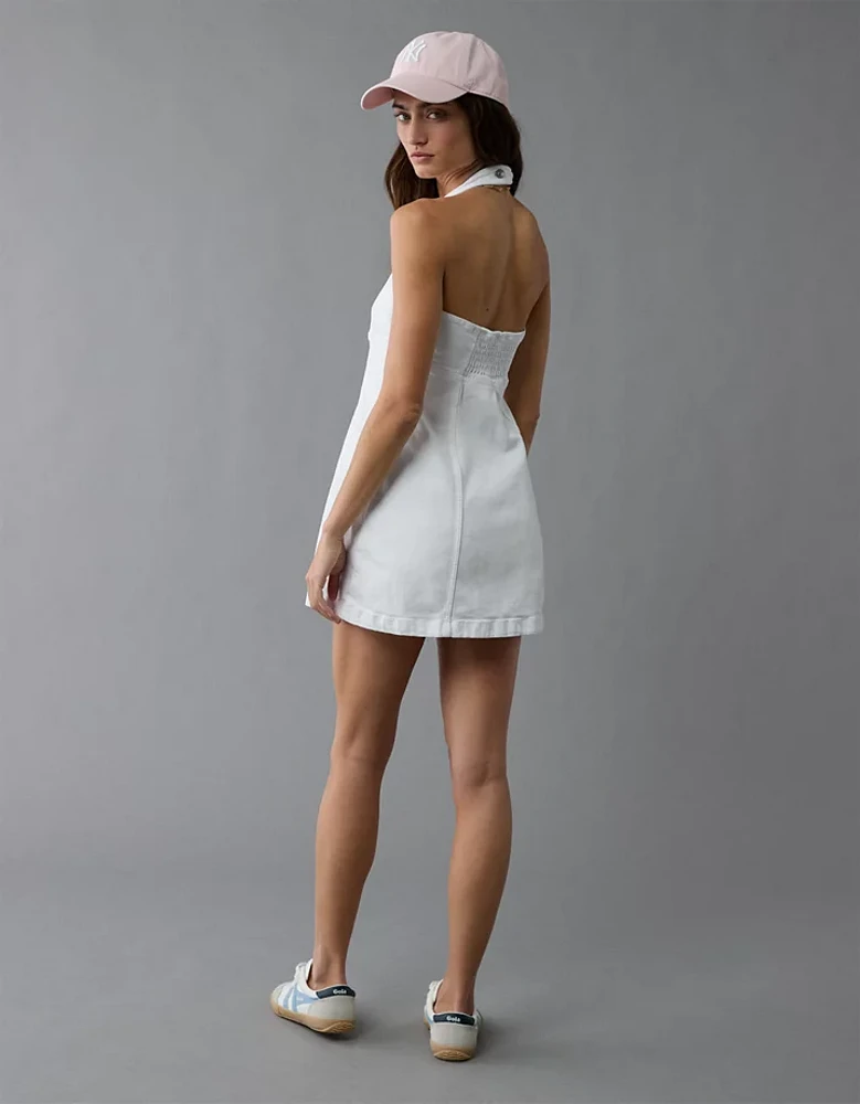 Minirobe boutonnée bain-de-soleil en denim AE