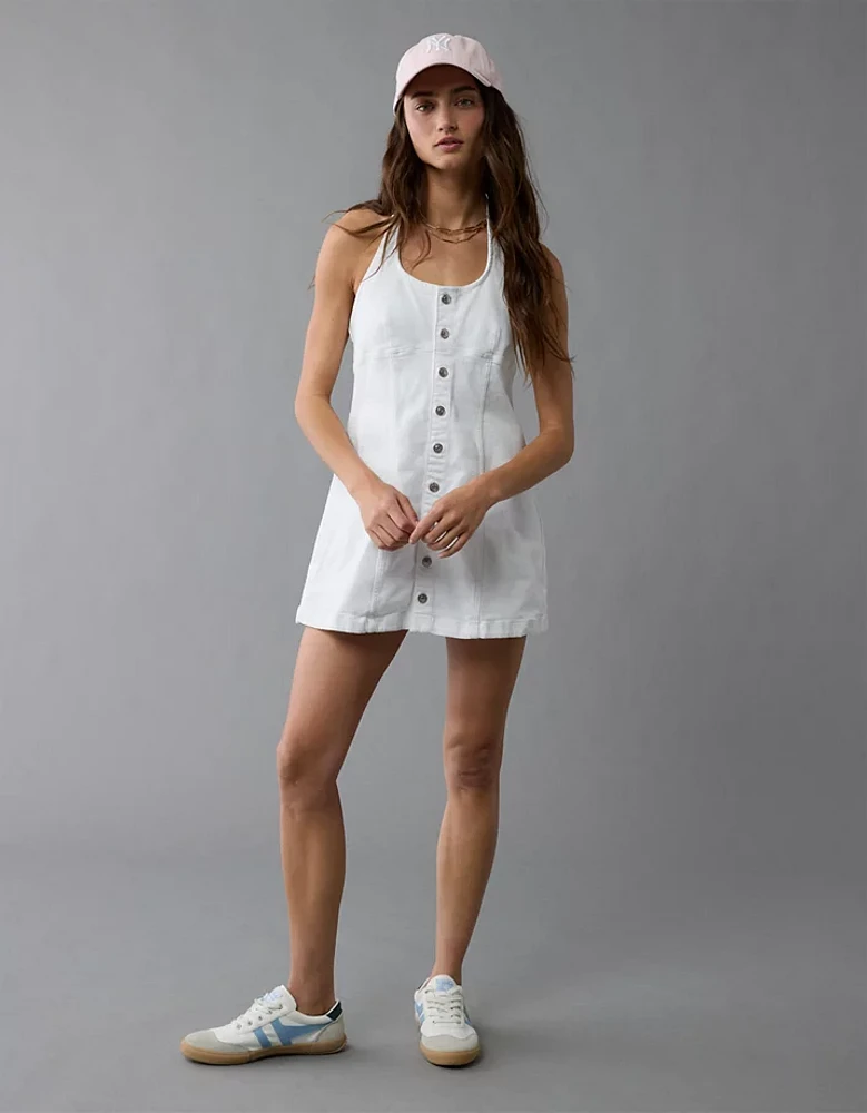 Minirobe boutonnée bain-de-soleil en denim AE