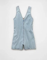Barboteuse en denim à encolure V AE