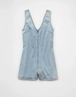 Barboteuse en denim à encolure V AE
