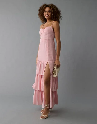 Robe longue étagée à taille basse AE
