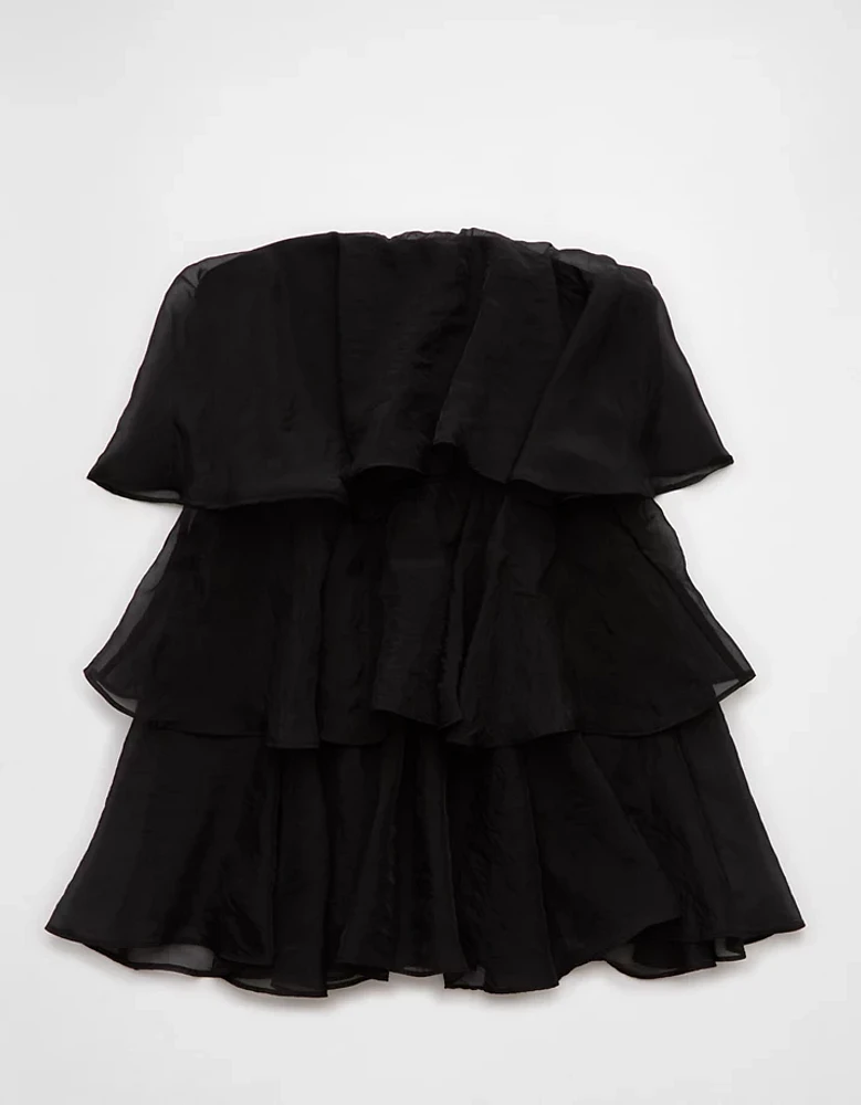 AE Strapless Ruffle Tiered Mini Dress