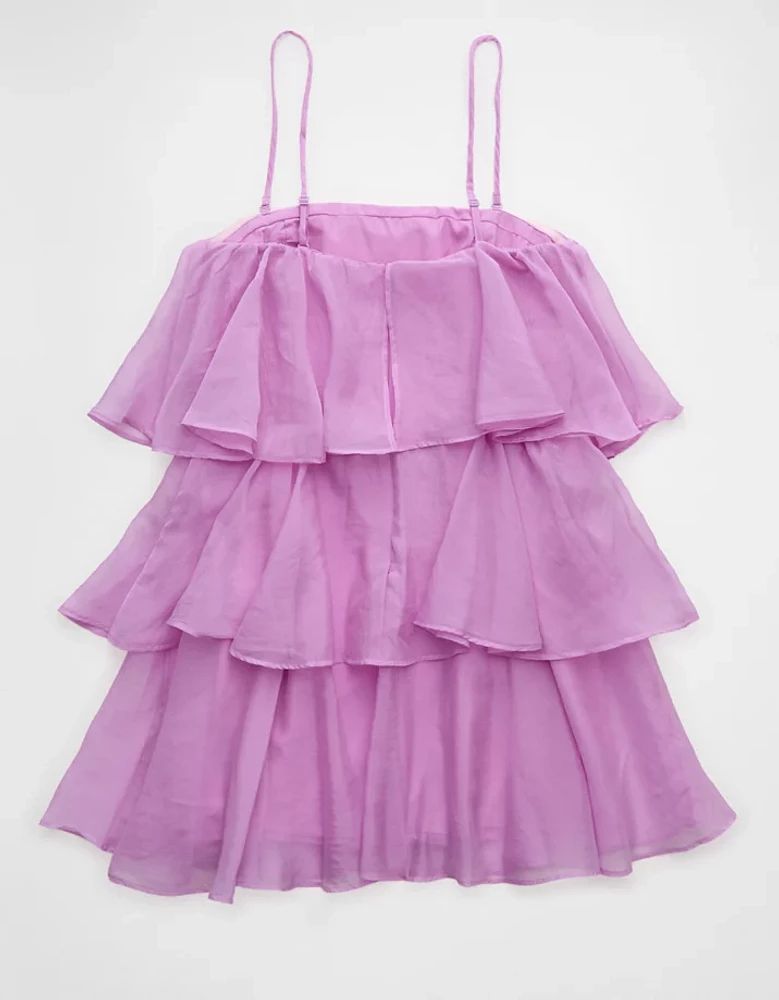 AE Strapless Ruffle Tiered Mini Dress