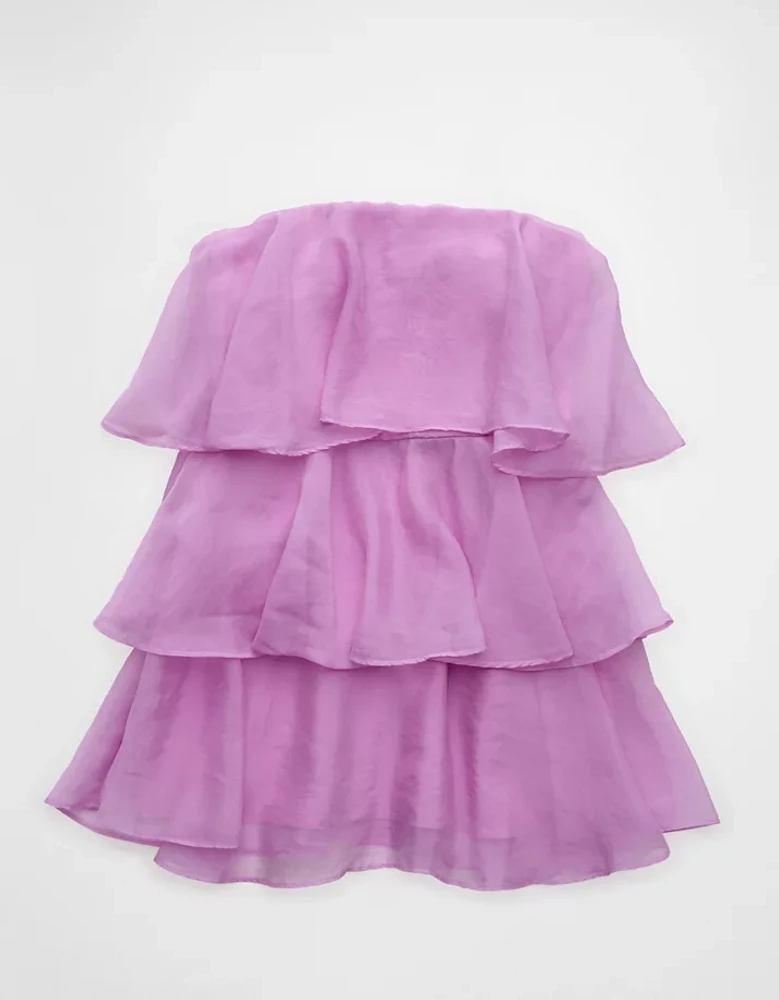 AE Strapless Ruffle Tiered Mini Dress