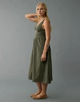 AE V-Neck Corset Midi Dress