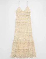 AE Lace V-Neck Tiered Midi Dress
