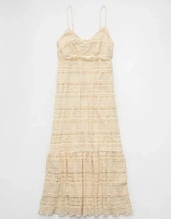 AE Lace V-Neck Tiered Midi Dress
