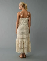 AE Lace V-Neck Tiered Midi Dress