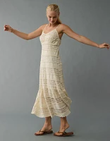 AE Lace V-Neck Tiered Midi Dress