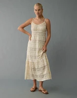 AE Lace V-Neck Tiered Midi Dress