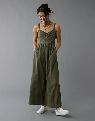AE Tie Front V-Neck Jumpsuit