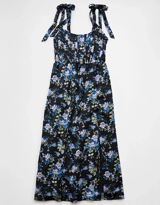 AE Corset Tie Strap Floral Midi Dress | Liberty Center