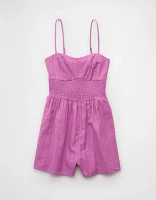 Barboteuse à décolleté carré et smocks AE