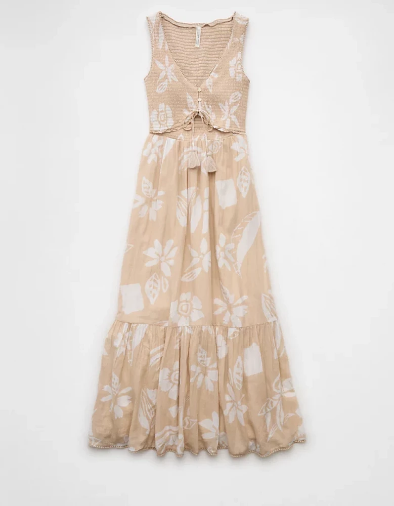 Robe longue à ouvertures encolure en V AE