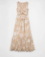 Robe longue à ouvertures encolure en V AE