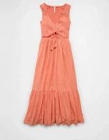 Robe longue à ouvertures encolure en V AE
