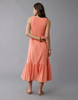 Robe longue à ouvertures encolure en V AE
