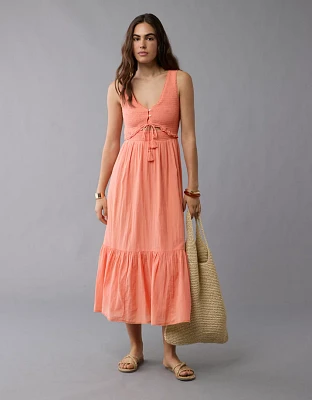 Robe longue à ouvertures encolure en V AE