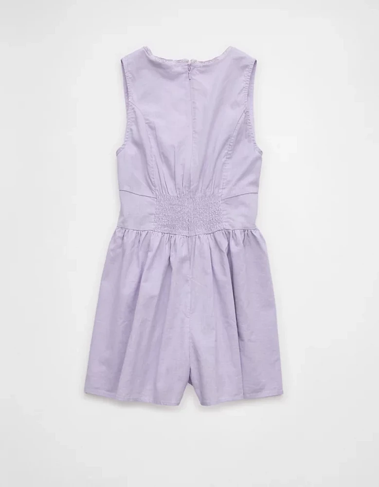AE Tie Front V-Neck Romper