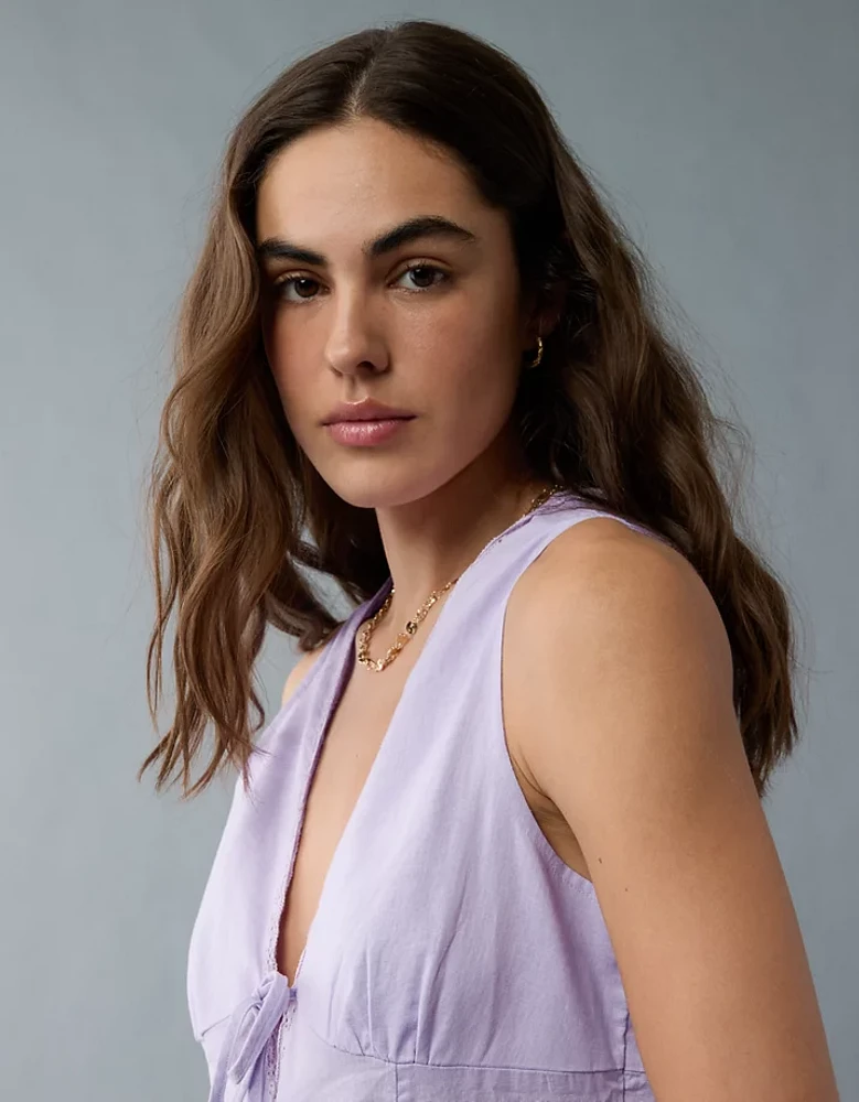 AE Tie Front V-Neck Romper