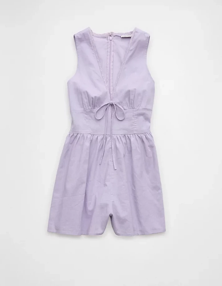 AE Tie Front V-Neck Romper