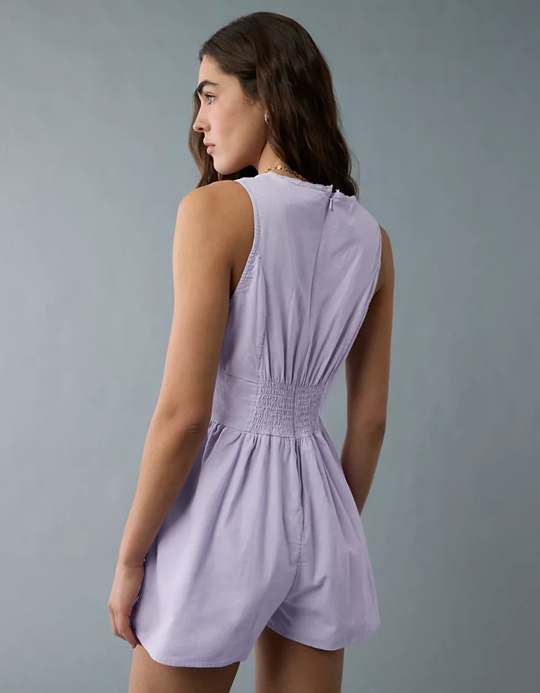 AE Tie Front V-Neck Romper