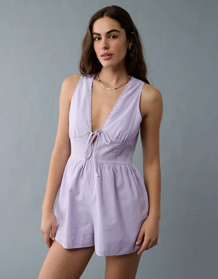 AE Tie Front V-Neck Romper