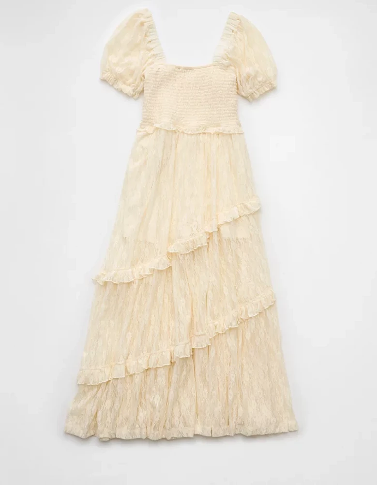 Robe mi-longue avec dentelle AE