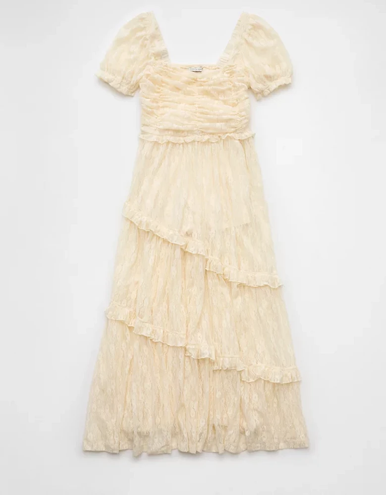 Robe mi-longue avec dentelle AE