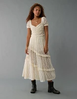 Robe mi-longue avec dentelle AE
