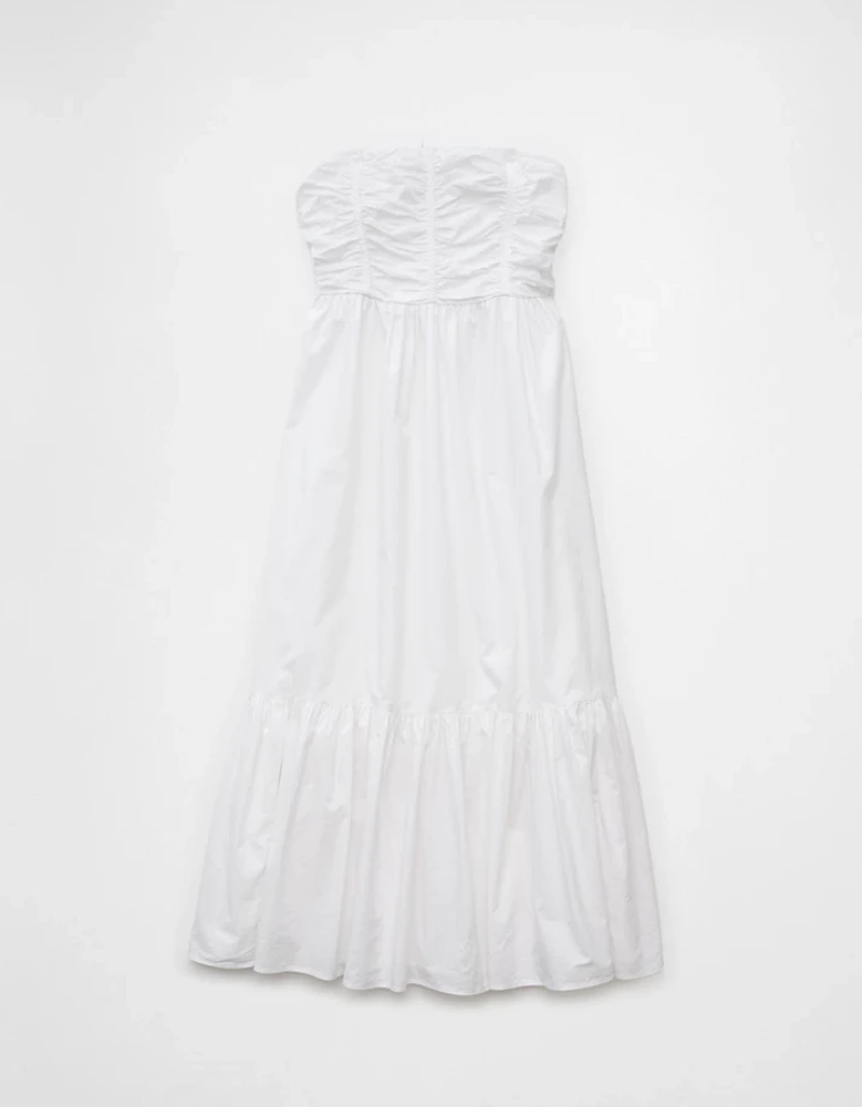 AE Ruched Bodice Strapless Midi Dress