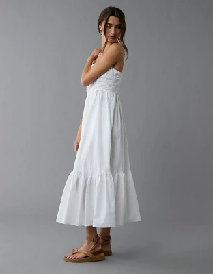 AE Ruched Bodice Strapless Midi Dress