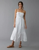 AE Ruched Bodice Strapless Midi Dress